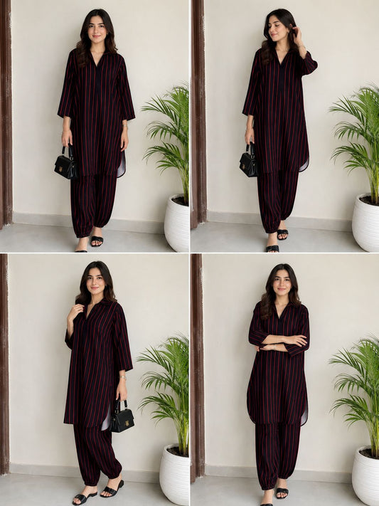 Women’s 2 Piece Printed Co-Ord Set – Short Length Blended Lawn Silk Suit | Stylish Coat Set for Casual & Party Wear | 2 Piece Printed Suit 2026 collection